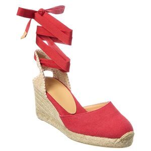 Castañer Carina Canvas Wedge Sandal, Red